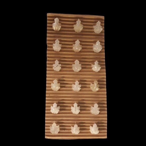 Mexican Onyx Marble Animal Beads Frog Vintage NOS 18pcs - Picture 1 of 4